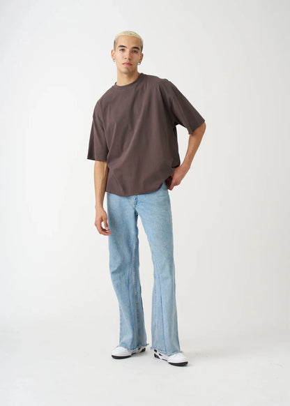 7 OZ Raw Edge Oversized Cropped T-Shirt