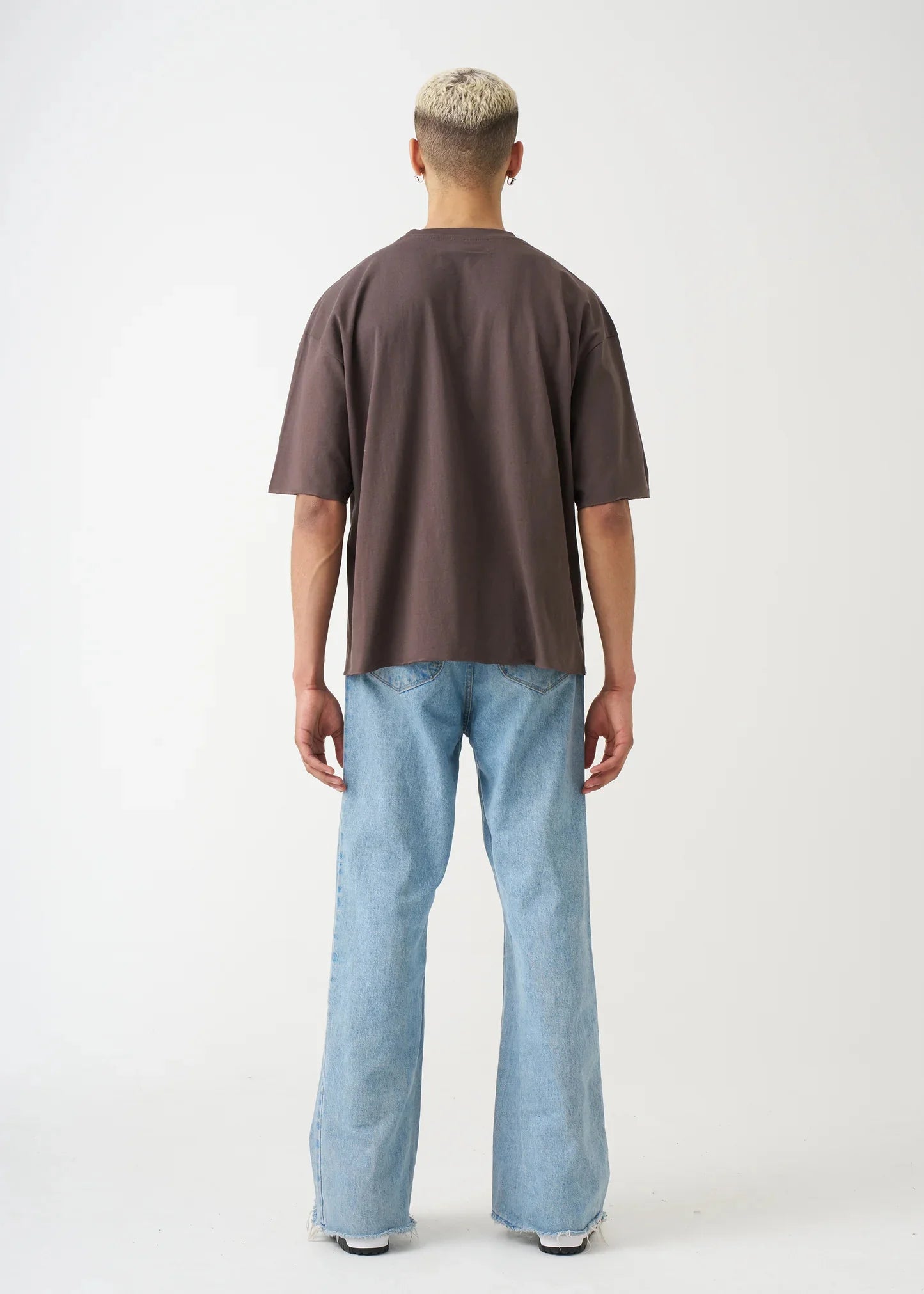 7 OZ Raw Edge Oversized Cropped T-Shirt