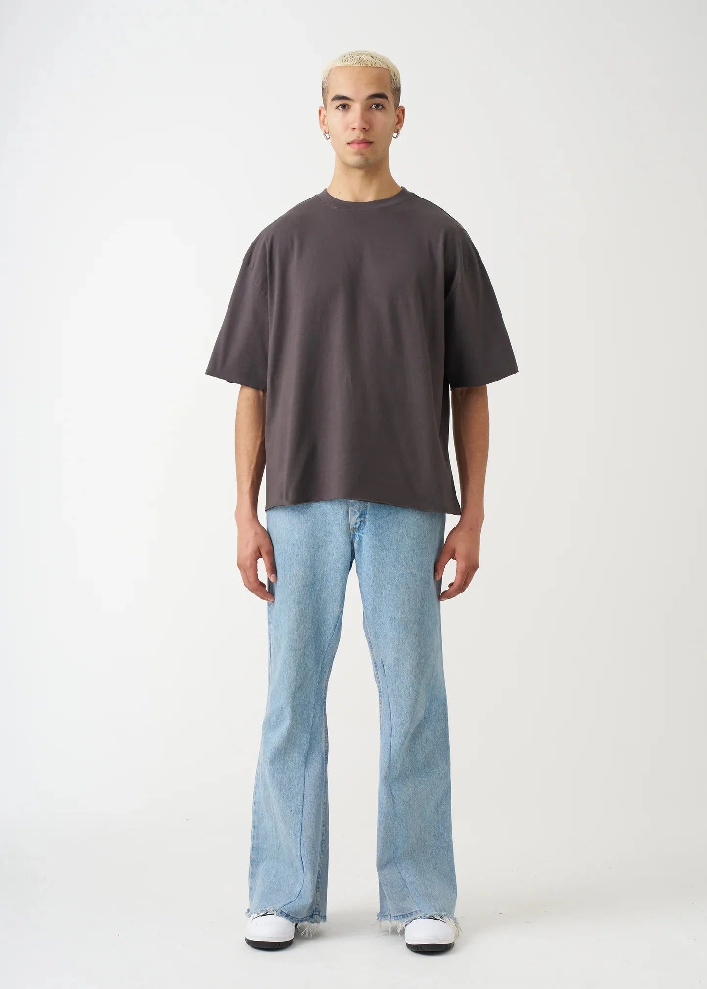 7 OZ Raw Edge Oversized Cropped T-Shirt