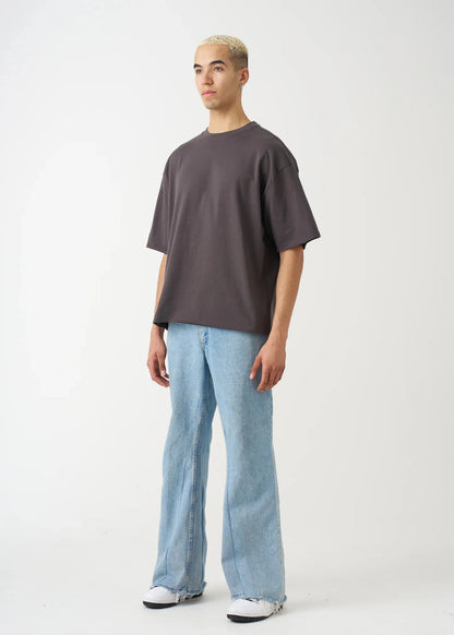 7 OZ Raw Edge Oversized Cropped T-Shirt