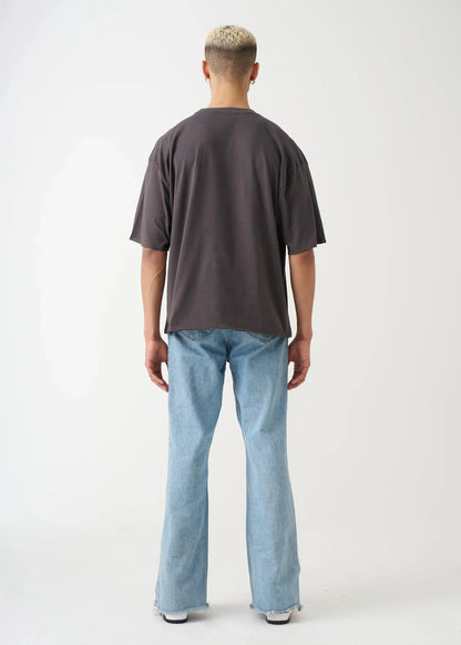 7 OZ Raw Edge Oversized Cropped T-Shirt