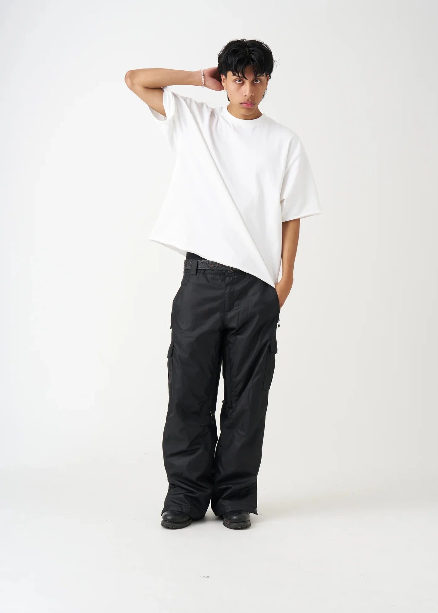 7 OZ Raw Edge Oversized Cropped T-Shirt