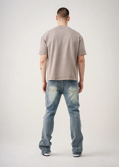 10 Ounce Oversized Garment Dye French Terry Distressed T-Shirt