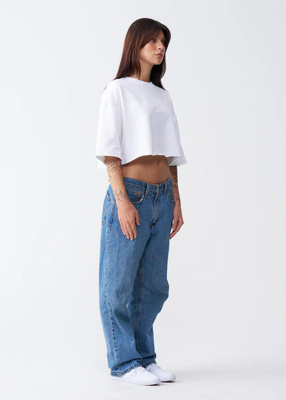 10 OZ Oversized French Terry Garment Dyed Crop Top T-shirt